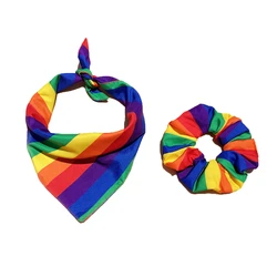 1 pz multiuso Bandana bavaglini arcobaleno cane fazzoletto estivo cane arcobaleno stile tropicale Pet cane gatto collare cane accessori