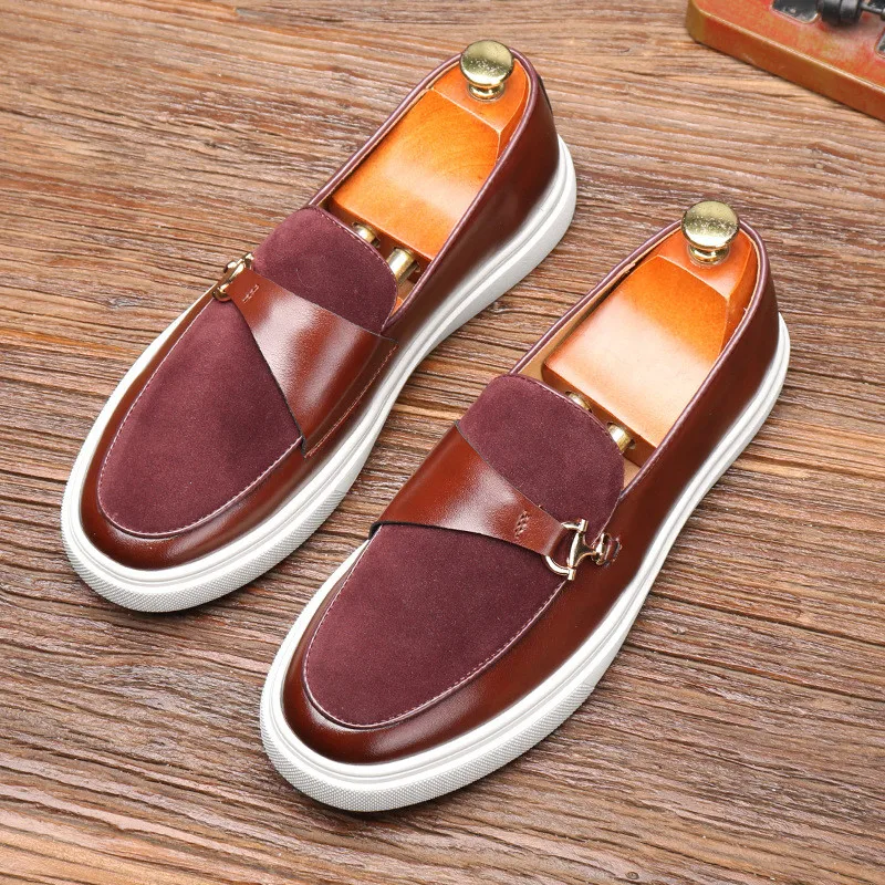 

New Men's Casual Leather Shoes Buckle Trendy Party Wedding Shoe Mens Comfortable Driving Flats Men Moccasins Loafers Sizes 38-46