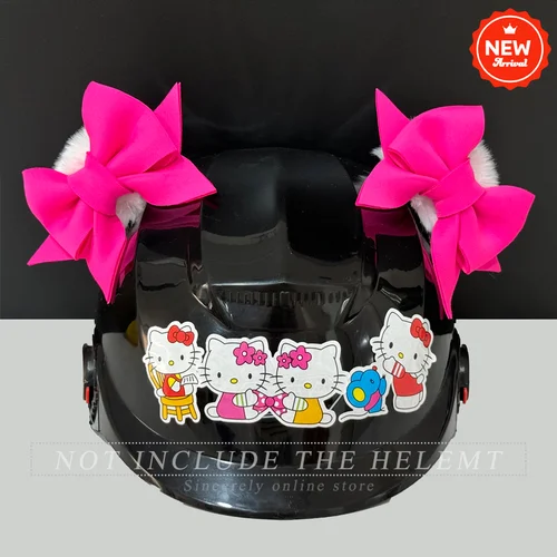 Lindo casco de motocicleta para montar en Sking, orejas de conejo y gato, cuernos, decoración de casco, pegatina decorativa, accesorios de estilo de cosplay, 2 unids/lote por par