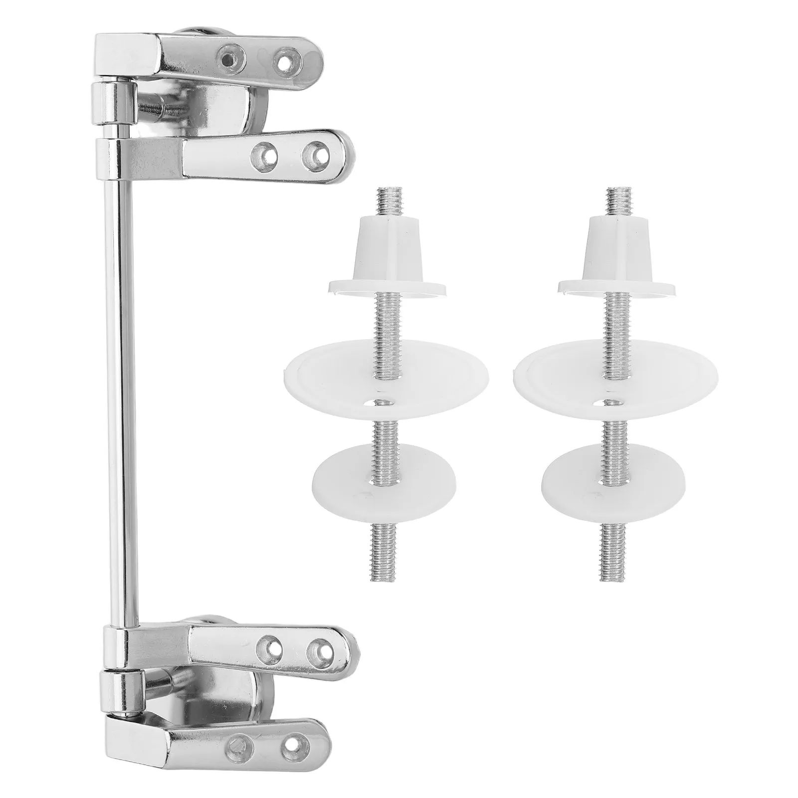 Replacement Toilet Seat Hinges Zinc Alloy Chrome Plated Heavy Duty Hinge Kit for Toilet Lid Cover Upgrade Modern Bathroom