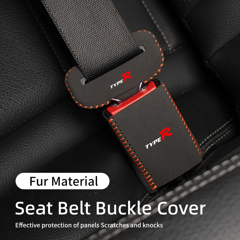 2Sets Car Seat Belt Buckle Cover Universal Fur Protector Auto Accessories For Honda Civic Accord Fit City Vezel CRV Odyssey