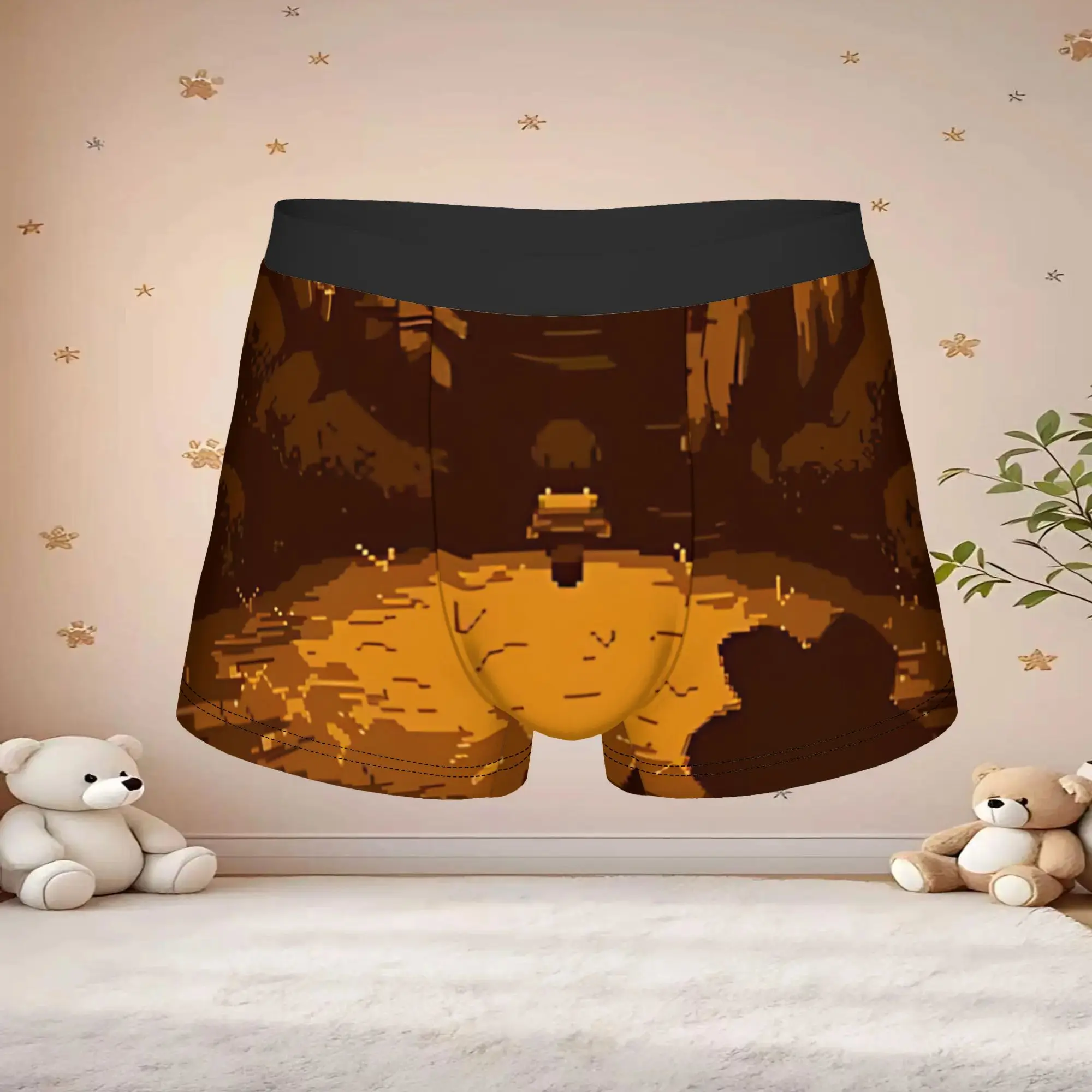 1pc Vintage Undertale Anime Pattern Underpants Breathable Panties Men's Underwear Suitable Shorts Boxer Briefs