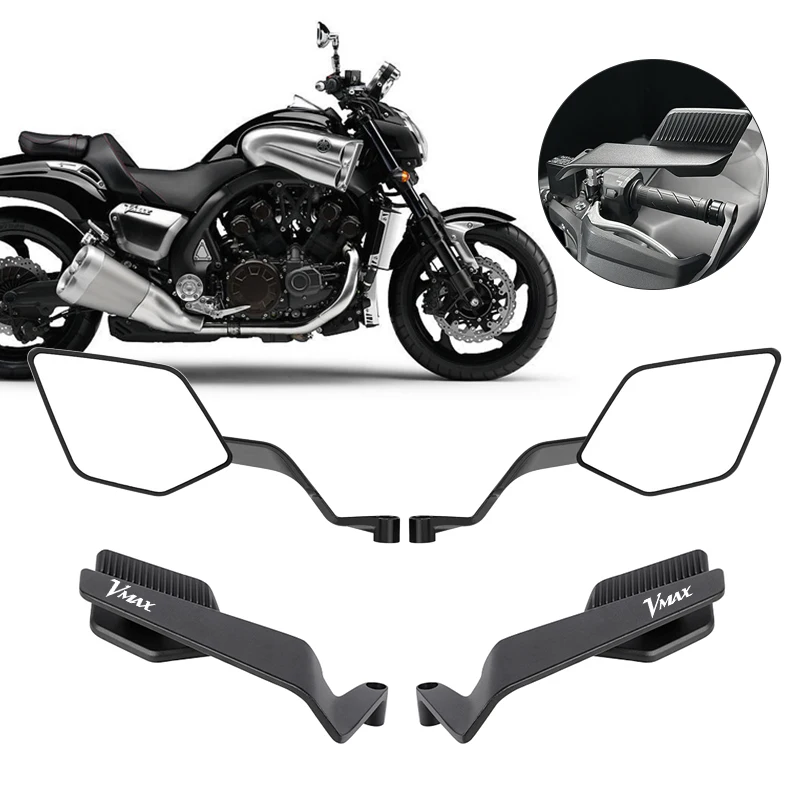 Motorcycle Rearview Mirror Shock‑Resistant 360 Rotatable Side Mirror For TMAX500 TMAX530 TMAX560 Tech MAX NMAX NMAX125 NMAX155