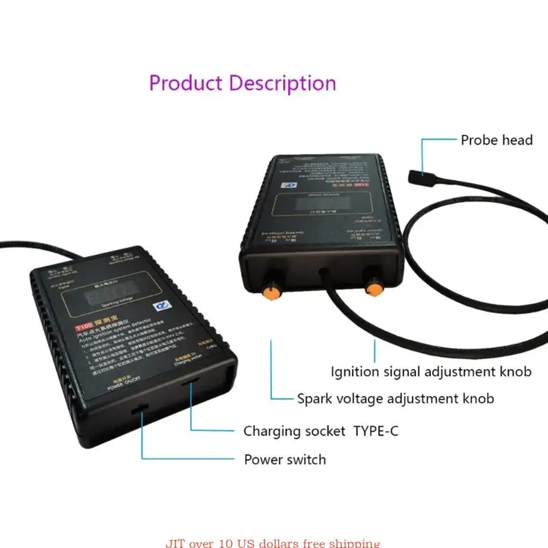 Car Engine Diagnostic Tester T100 Ignition Systems Engine Coils Troubleshooting Suitable for Quick Fault Location