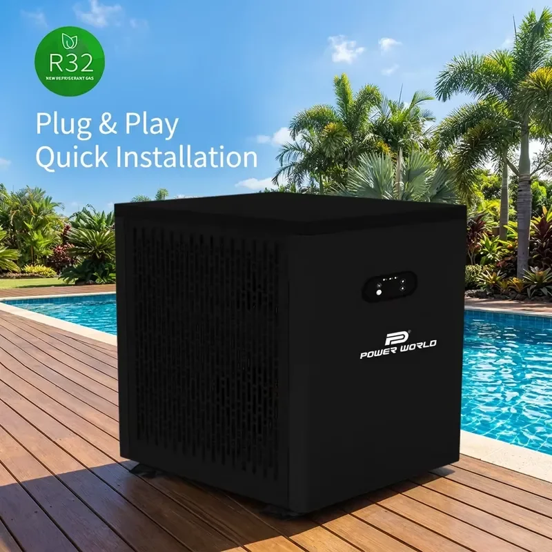 For Outdoor R32 Air Source Heat Pump for Swimming Pool Heating & Pump Titanium Heat Exchanger Energy Efficient