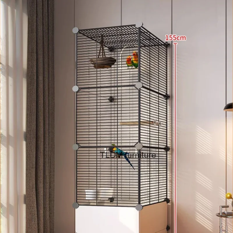 

Canarios Metal Bird Cage Accessories Shelf Vogel Palomas Toys Rabbit Cage Parrot Feeder Gaiola Para Passaros Pet Supplies CY50BC