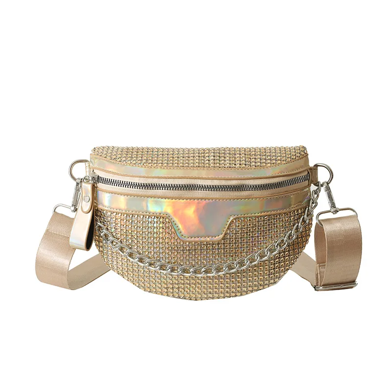 

Casual Rhinestones Waist Pack Shiny Crystal Fanny Packs Crossbody Bags Evening