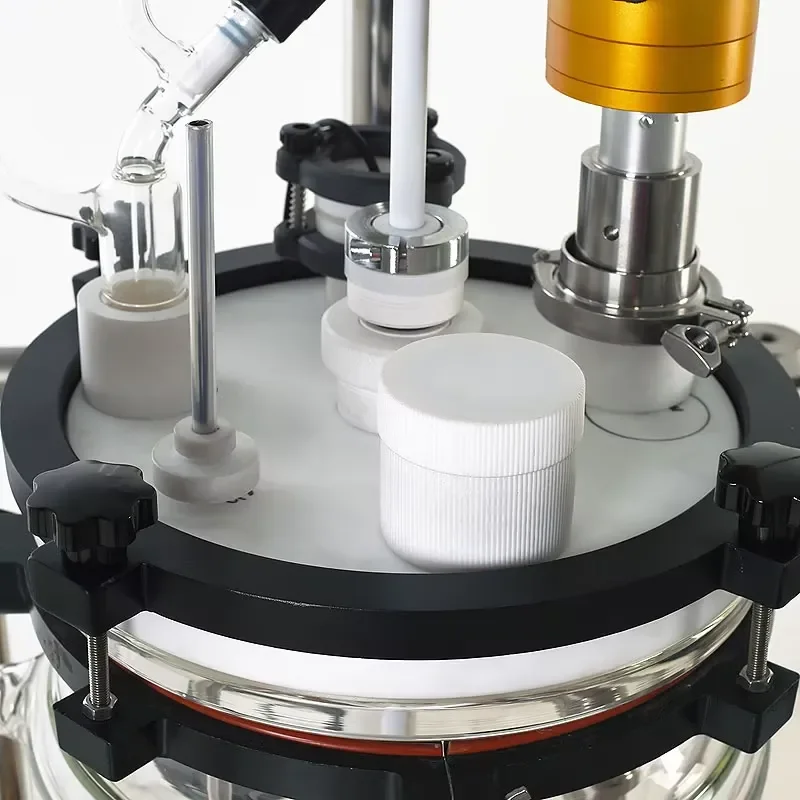 Customized 1L to 100L Laboratory Stirrer Jacketed Glass Ultrasonic Reactor with High Precision PH Meter for