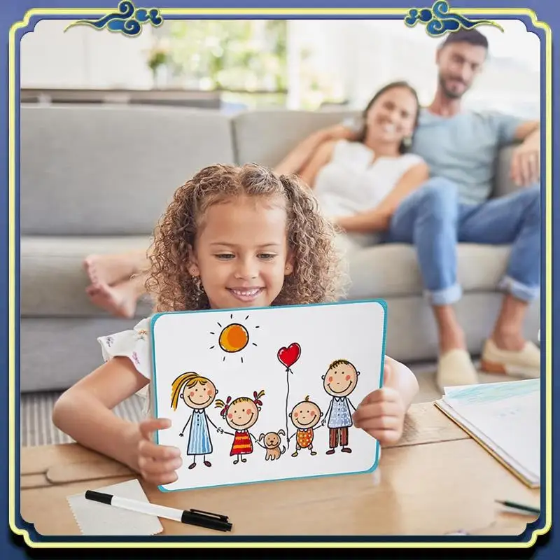 A86p-quadro branco pequeno portátil, mini ímã reutilizável placa apagável a seco com marcador limpar pano magnético placa apagável a seco