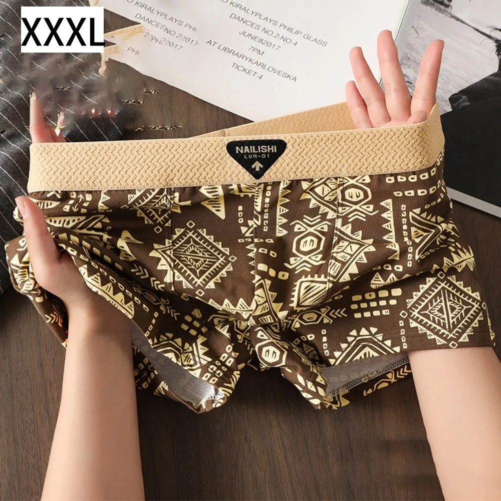 

New Retro Ethnic Style Men's Underwear Comfortable American Style Men's Mid-waist Shorts Breathable Boxer Briefs
