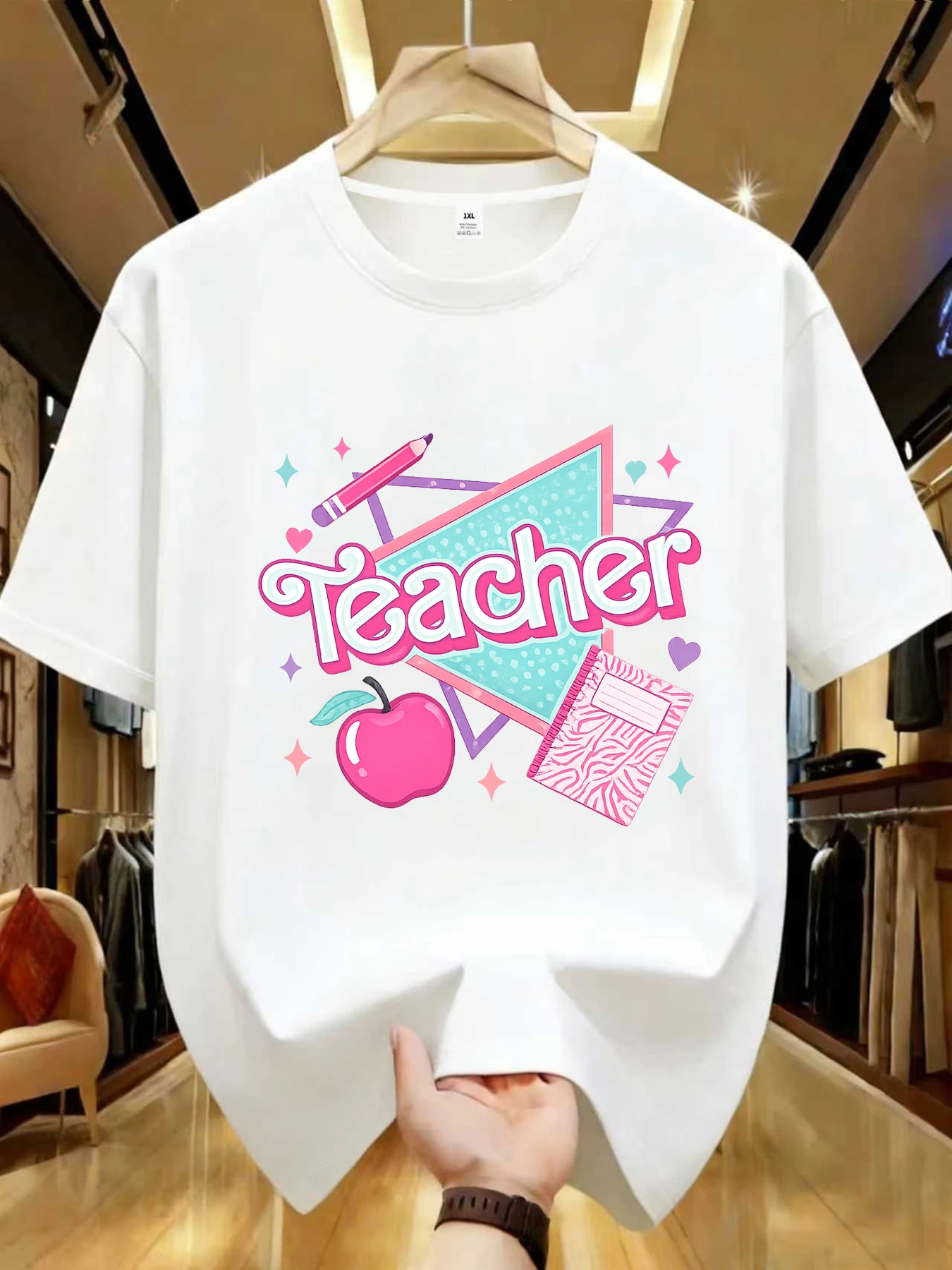 

【WDS01329】Женская футболка больших размеров с круглым вырезом, повседневная, с коротким рукавом, эластичная, с модным принтом