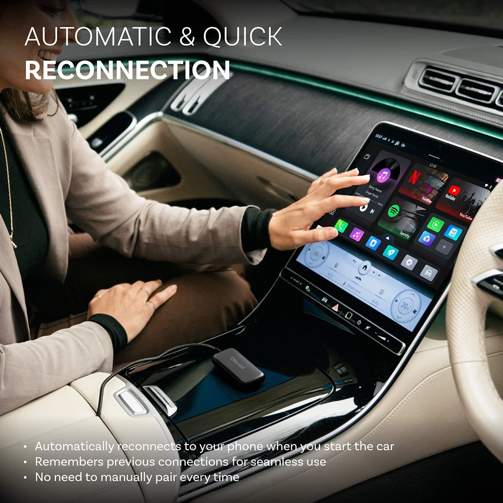 OTTOCAST Play2Video Ultra Wireless CarPlay Android Auto Adapter für Youtube für Netflix Video Box Autozubehör – Detail 8