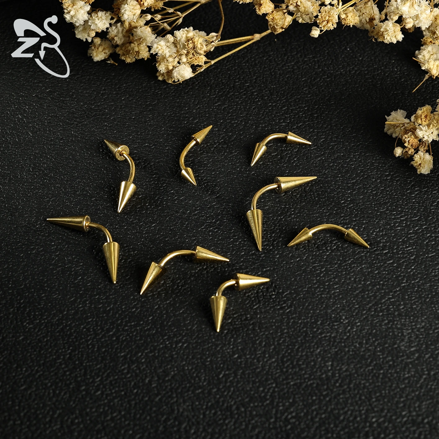 16G Stainless Steel Spike Eyebrow Ring, Unisex