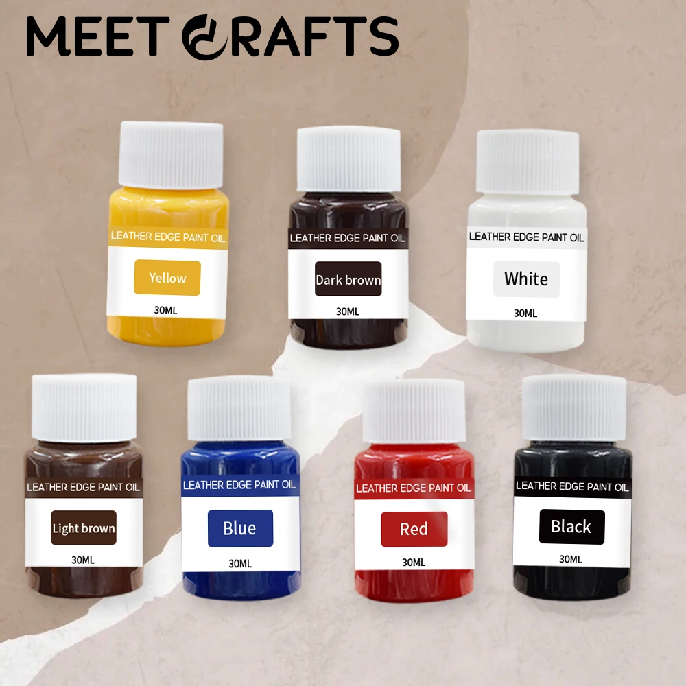 7 Colours 30ml Leather Edge Paint Oil Dye Edges Pigment Professional Dressing Color Coats Leather Shoe Edges Repair DIY Crafts