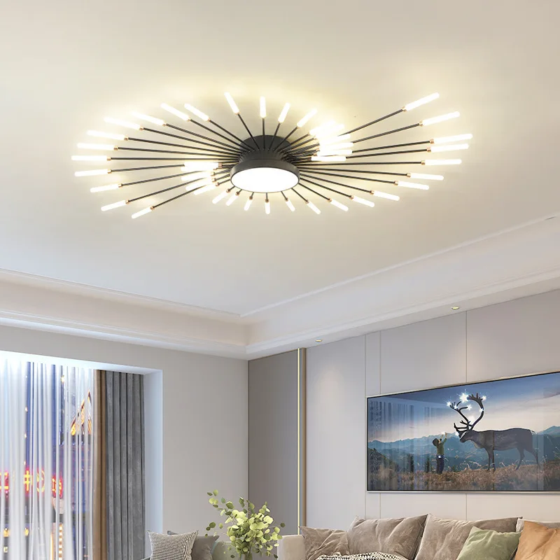 Imagem -02 - Flor Forma Moderna Luz de Teto Led Firework Chandelier Lâmpada Pingente Home Decor Quarto Jantar Sala de Estar Ac85265v