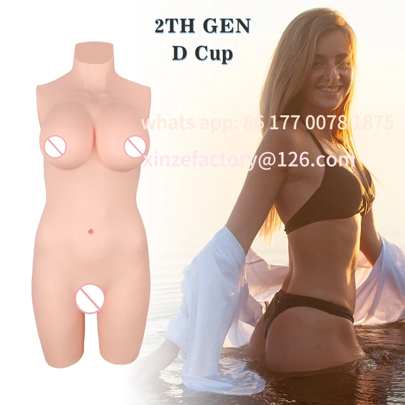 Customizable Fake Boobs Silicone Bodysuit Realistic Breast Forms Plates for Transgender Male to Female Sissy Drag Queen