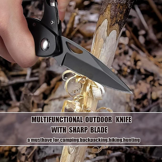 Outdoor multi-functional tool, EDC knife, foldable portable tool, climbing buckle, for outdoor camping and hiking, men's gift