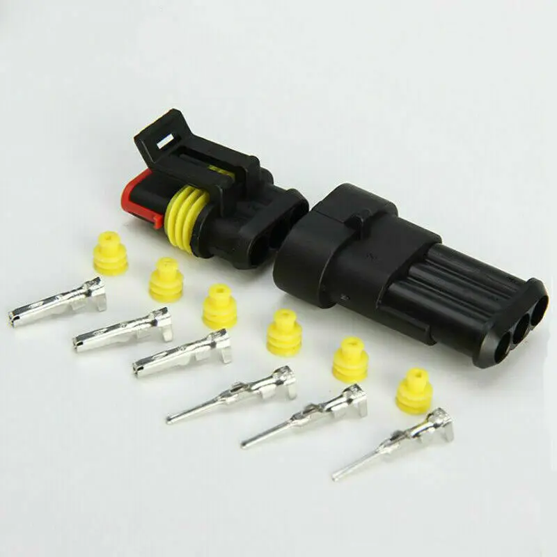 5Set/10Set 3 Pin Female And Male Way Waterproof Electrical Wire Automotive Connector Plug For Car