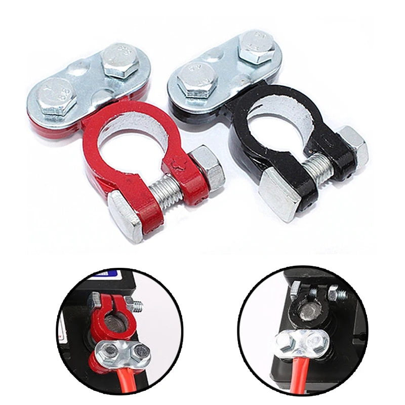 1 Pair Car Battery Terminals Aluminum Alloy Quick Disconnect Main Cable Post Clamp Terminal Screw Connection