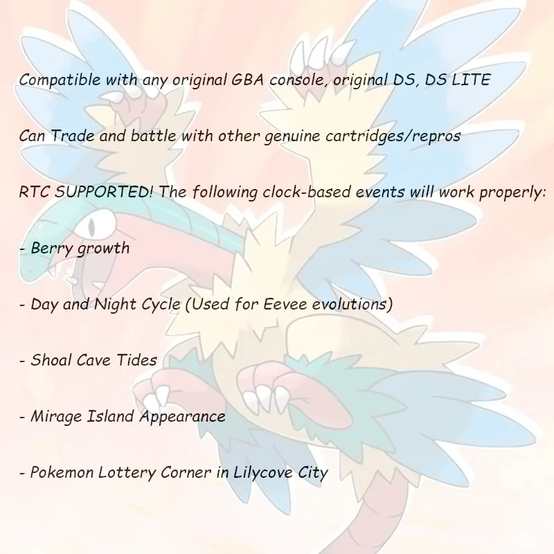 GBA 1M Flash RTC Pokemon Lazar - Rom Cartridge Flash recensie en prijs