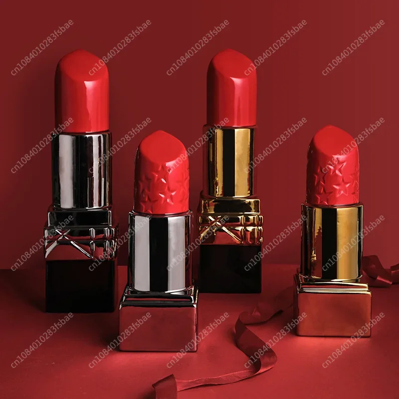 Lipstick Vase, Cosmetics, Ceramic Ornaments Home Decorations, Flower Arrangements, Hot-selling Light Luxury Electroplating