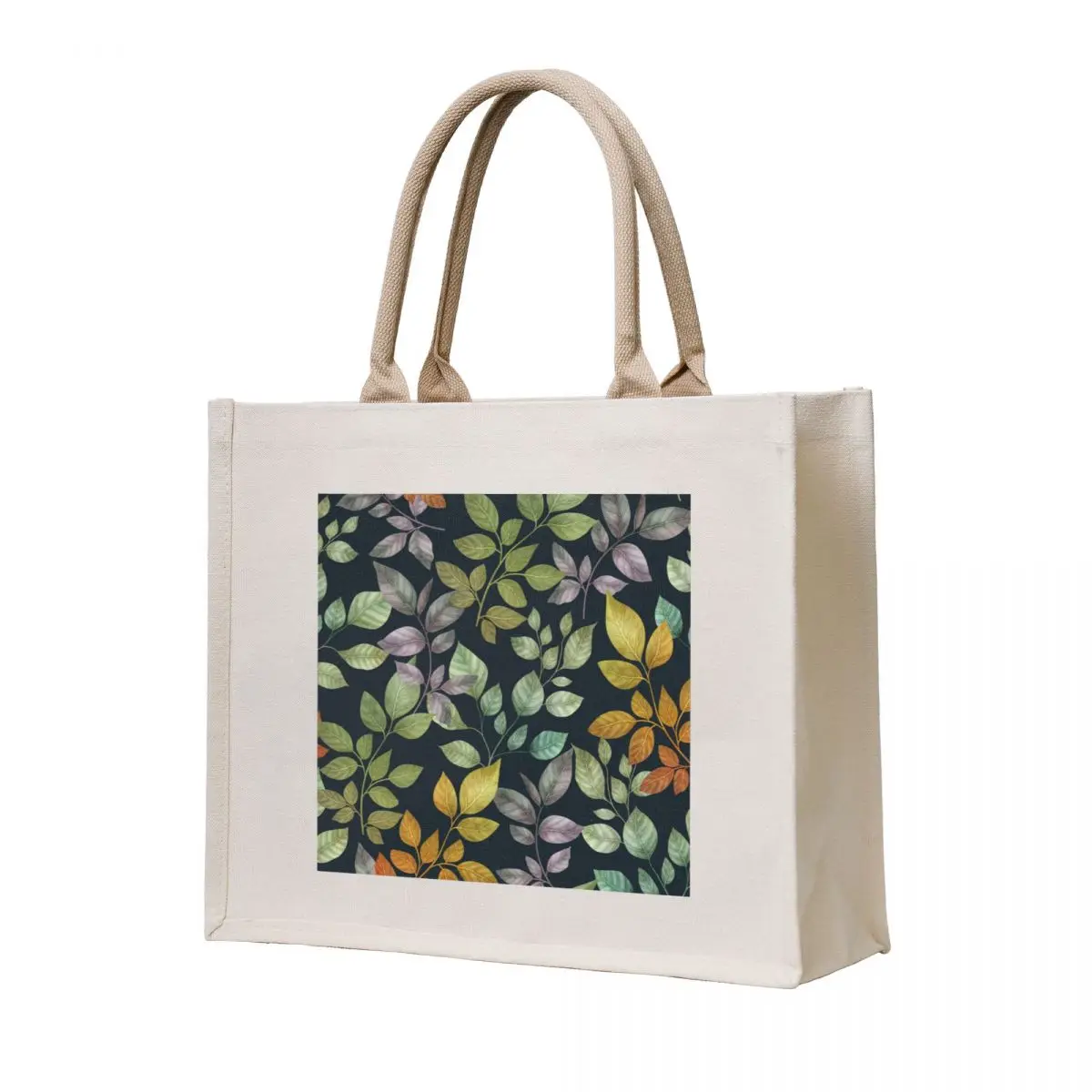 

Colorful autumn leaves. Fall foliage watercolor seamless pattern on dark background Tote Bag tote bag custom sac pour femme