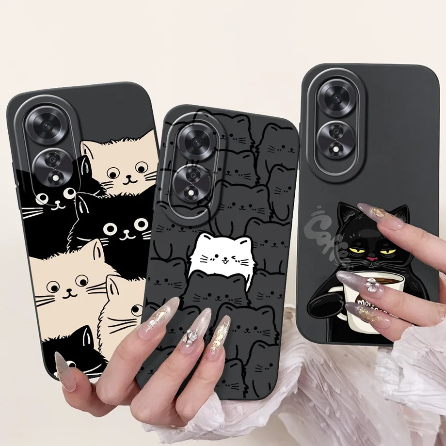 For Oppo A60 4G 5G CPH2631 Case Soft Silicone Back Cases Panda Marble Draagon Cat Astronaut Phone Cover For Oppo A80 5G CPH2639