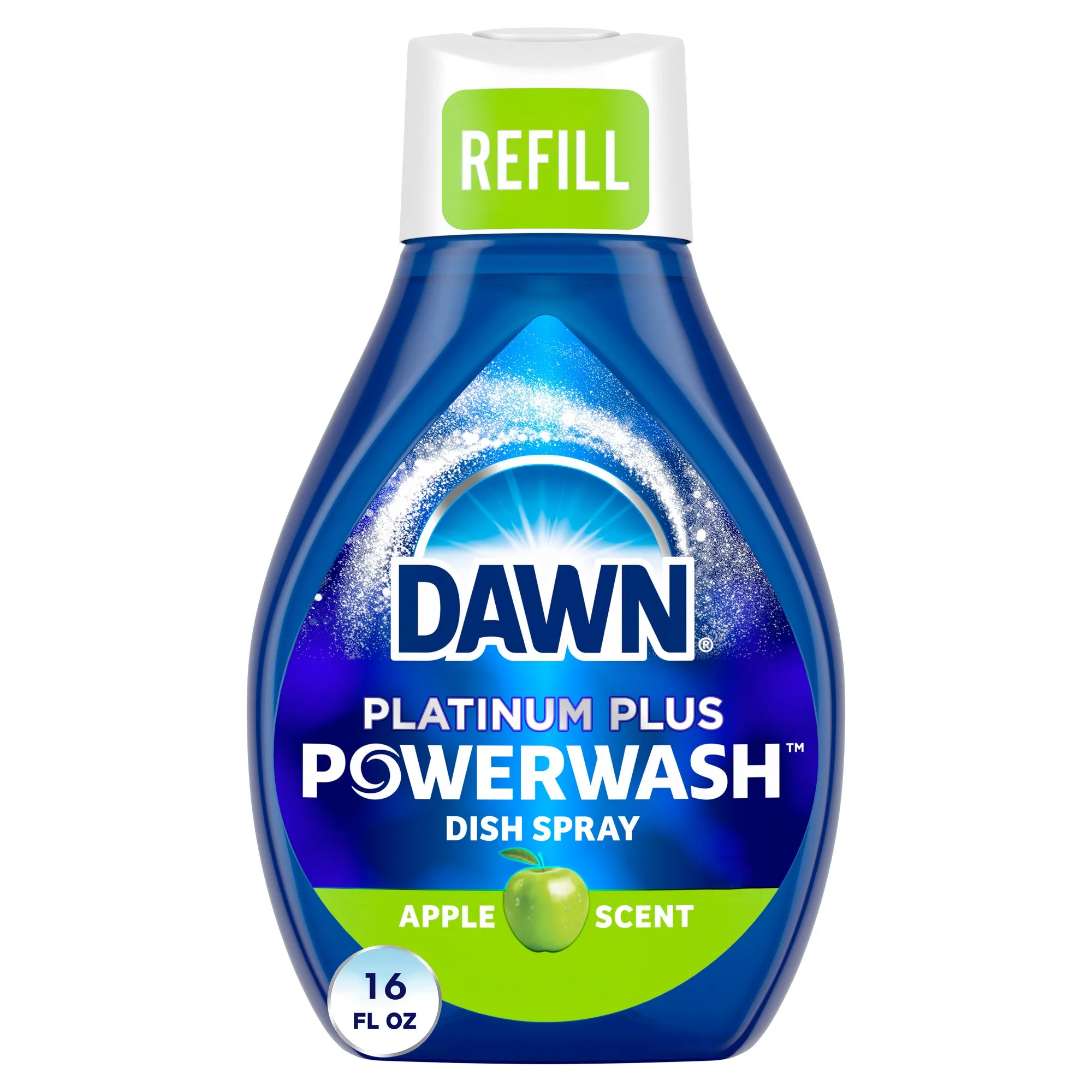 Apple Scent Dish Spray Refill, Phosphate-Free Liquid Cleaner For Multi-Surface Grease Removal Kitchen Use