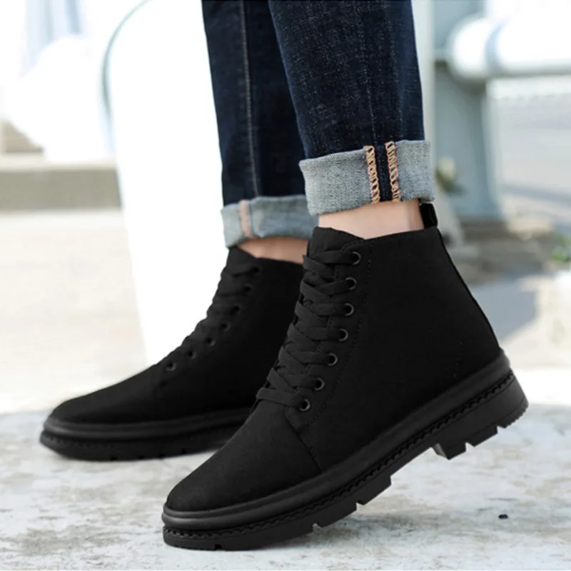 Men Boots Elevator Shoes Hidden Heels Canvas Heightening Shoes For Man Increase Insole 10CM 8CM 6CM Sports Casual Height Shoes