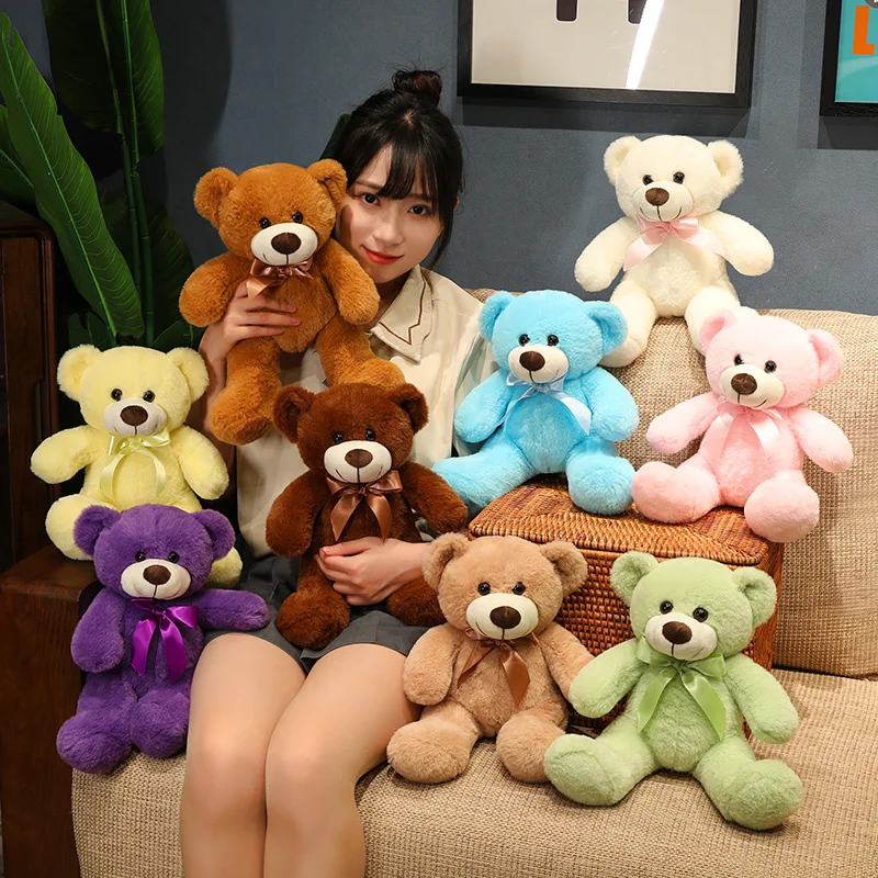 

35cm Cute Bowknot Teddy Bear Plush Toy Doll Soft Stuffed Animal Bear Toys for Kids Children Birthday Gift Home Decoration