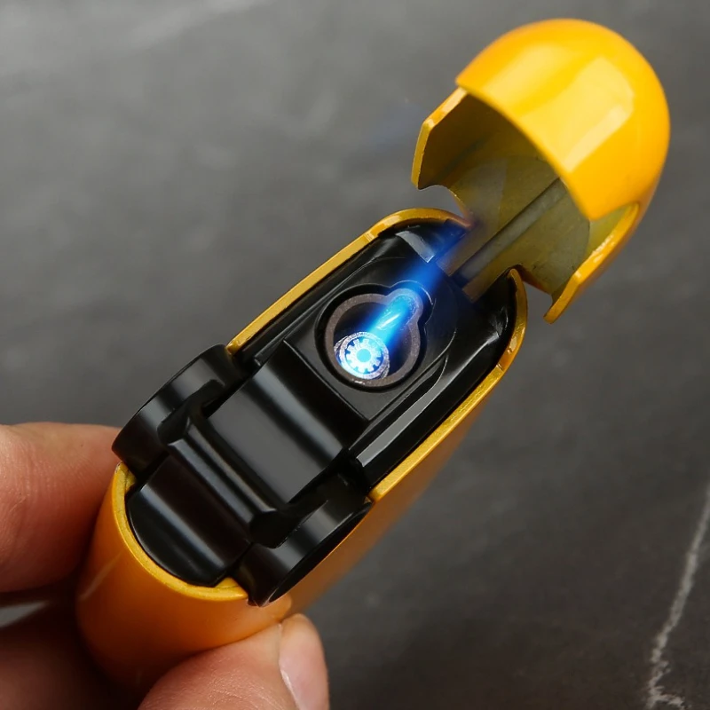Dopamine Color Inflatable Windproof Lighter, Metal Material Durable Trend Personality Portable, Cigarette Gadget