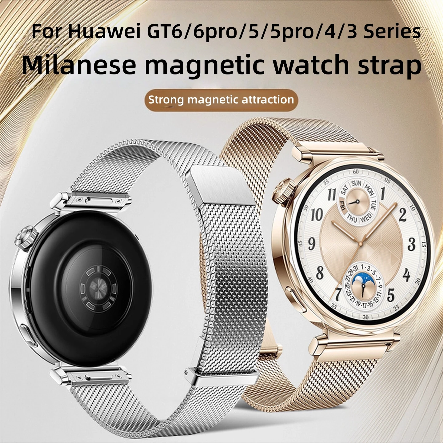 

Металлический ремешок Milanes 18 мм 22 мм для Huawei Watch GT6 GT5Pro 42 мм GT5/GT4/GT3, женский и мужской стальной браслет, ремешок для часов с магнитной пряжкой