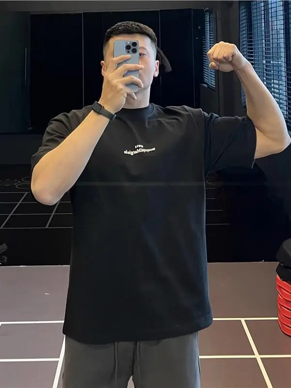 

Футболка большого размера для пар, летняя свободная футболка с принтом, модная молодежная брендовая модная повседневная одежда