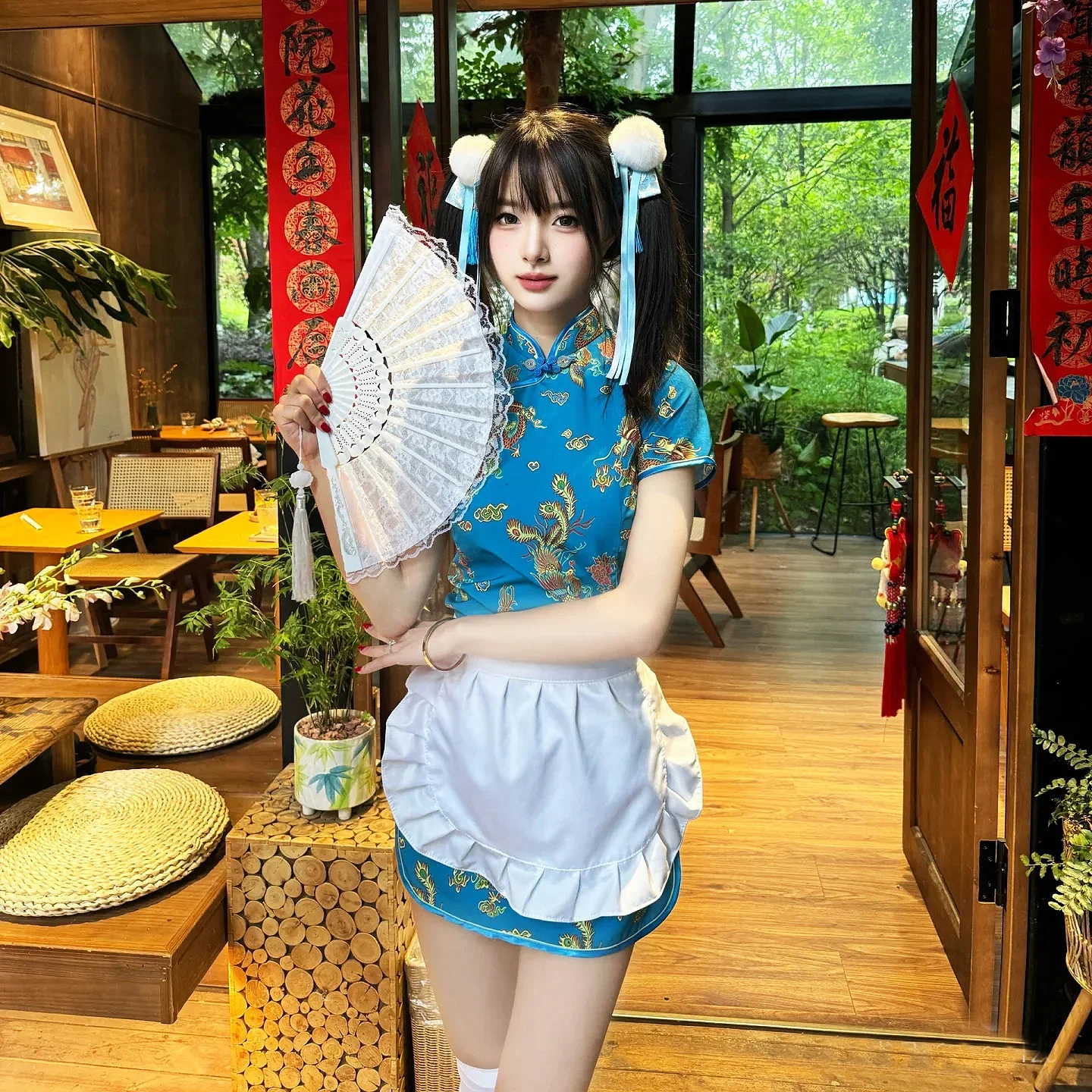 Chinese Lolita Cosplay Cheongsam Dress Sexy Qipao Chinese Clothing Sweet Girl Halloween Costumes For Women Party Performance