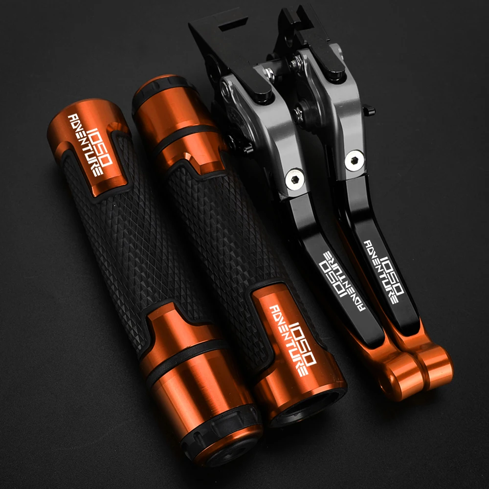 

Motorcycle Aluminum Accessories Adjustable Brake Clutch Levers Handle bar Grips FOR 1050-ADVENTURE ADVENTURE1050 2015-2016 2017