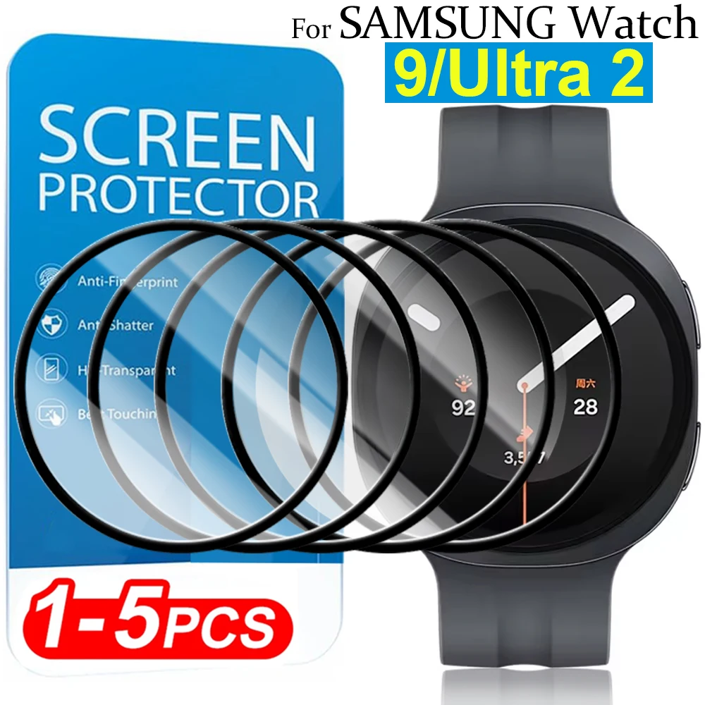 Película Curva 3D Flexível e Macia para Samsung Galaxy Watch 9 40mm 44mm Ultra 2 Ultra2 Protetor de Tela Acessórios para Smartwatch