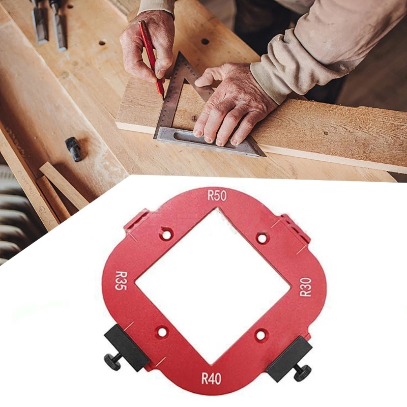 4-in-1 Holzbearbeitungswinkel-Eckenpositionierungsform, Holzplattenbögen, Schneiden, Hilfsschablone,