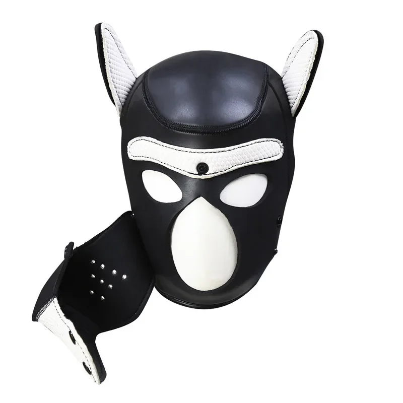 Fetish Dog Slave Puppy Play Neoprene Hood Adult Games 10 Colors Full Head Bondage Restraint BDSM Mask Hood Sex Toys for Men Gay