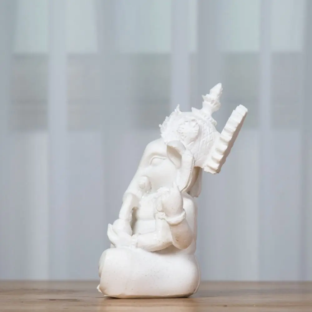 

Elephant Figurine Sandstone Ganesha Sitting Meditation India Buddhist Figurine Ornament Sandstone Sitting Posture