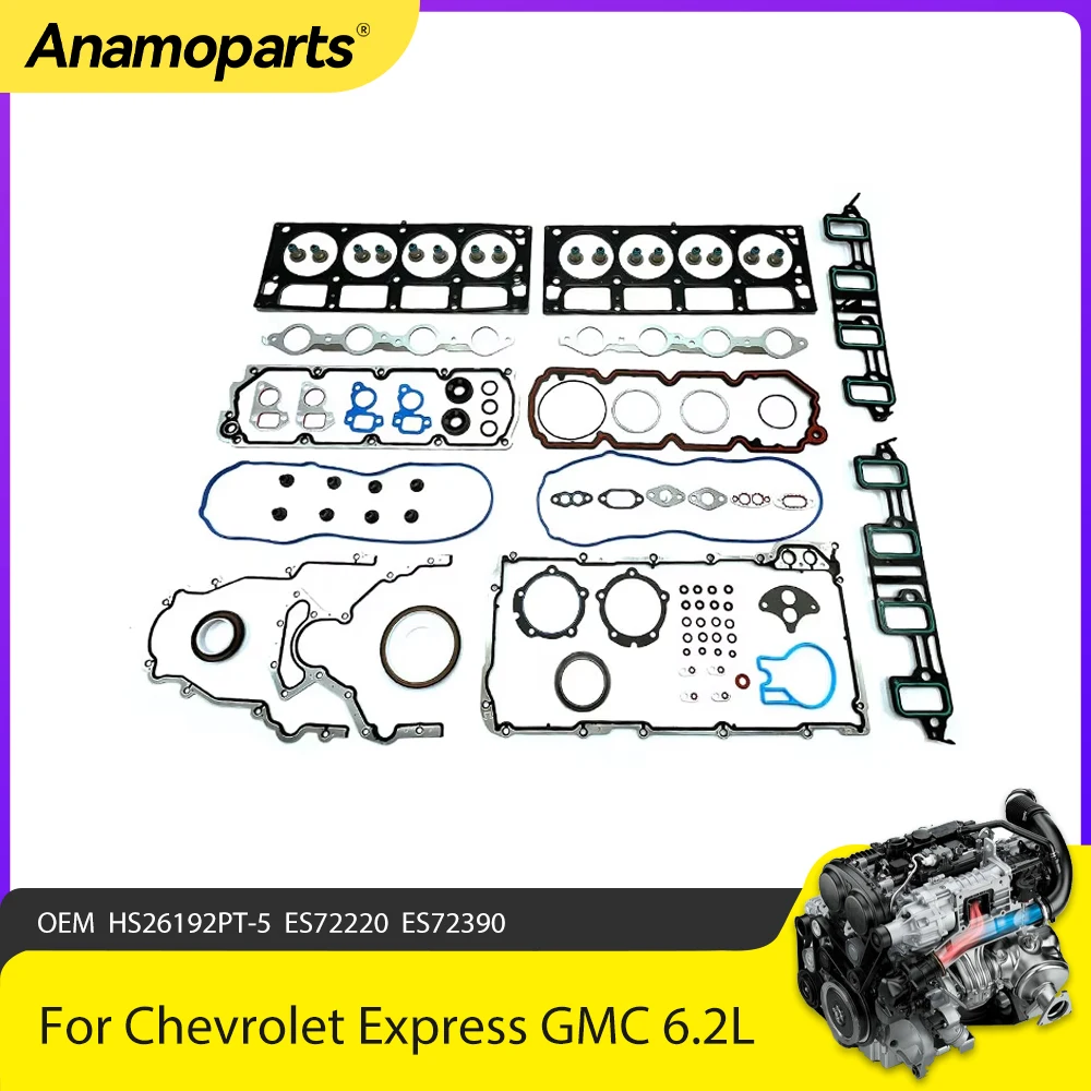 Engine Parts Full Gasket Set Fit 6.2 L For 2008-2011 Chevrolet Express GMC Camaro Corvette 6.2L V8 OHV 16V L99 LS3 HS26192PT-5