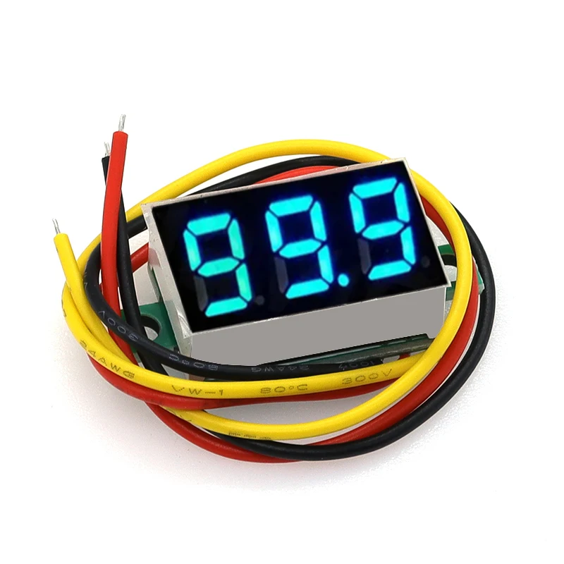 0.28/0.36Inch 2 wire 0-30V / 3 wire DC 0V-100V Digital Voltmeter LED Display Mini 2/3 Wires Voltage Meter Ammeter High Accuracy