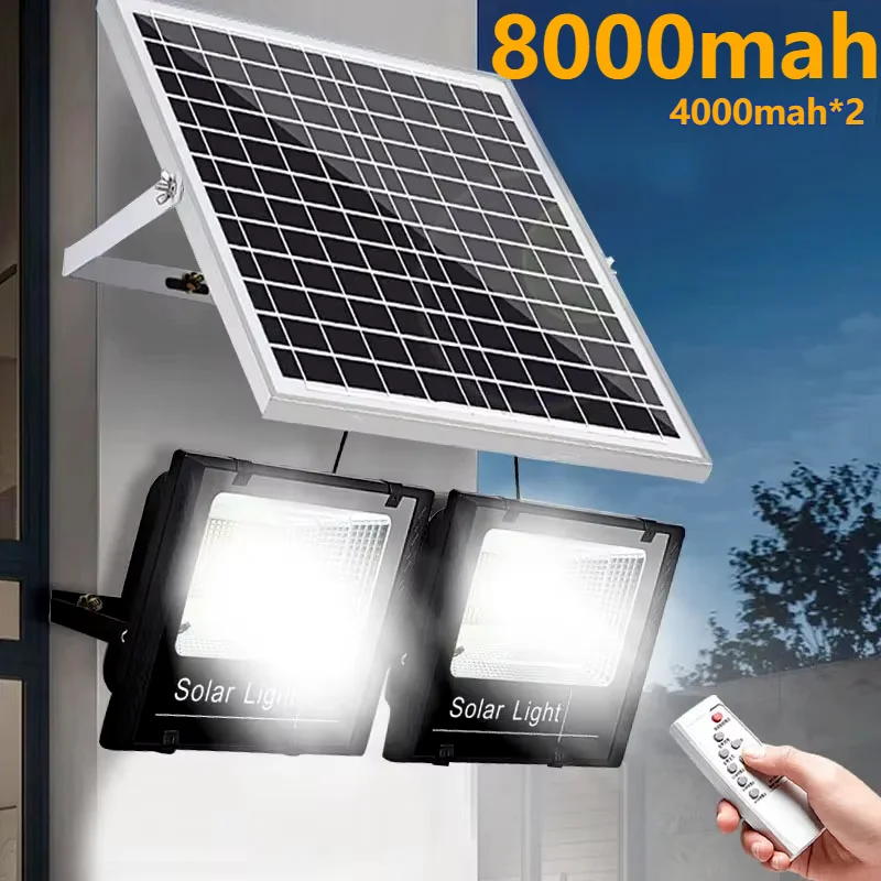 

2head Led Solar Light High bright Flood Light Waterproof Outdoor Garden wall lamp with Aluminum solar panel For garden wall lamp