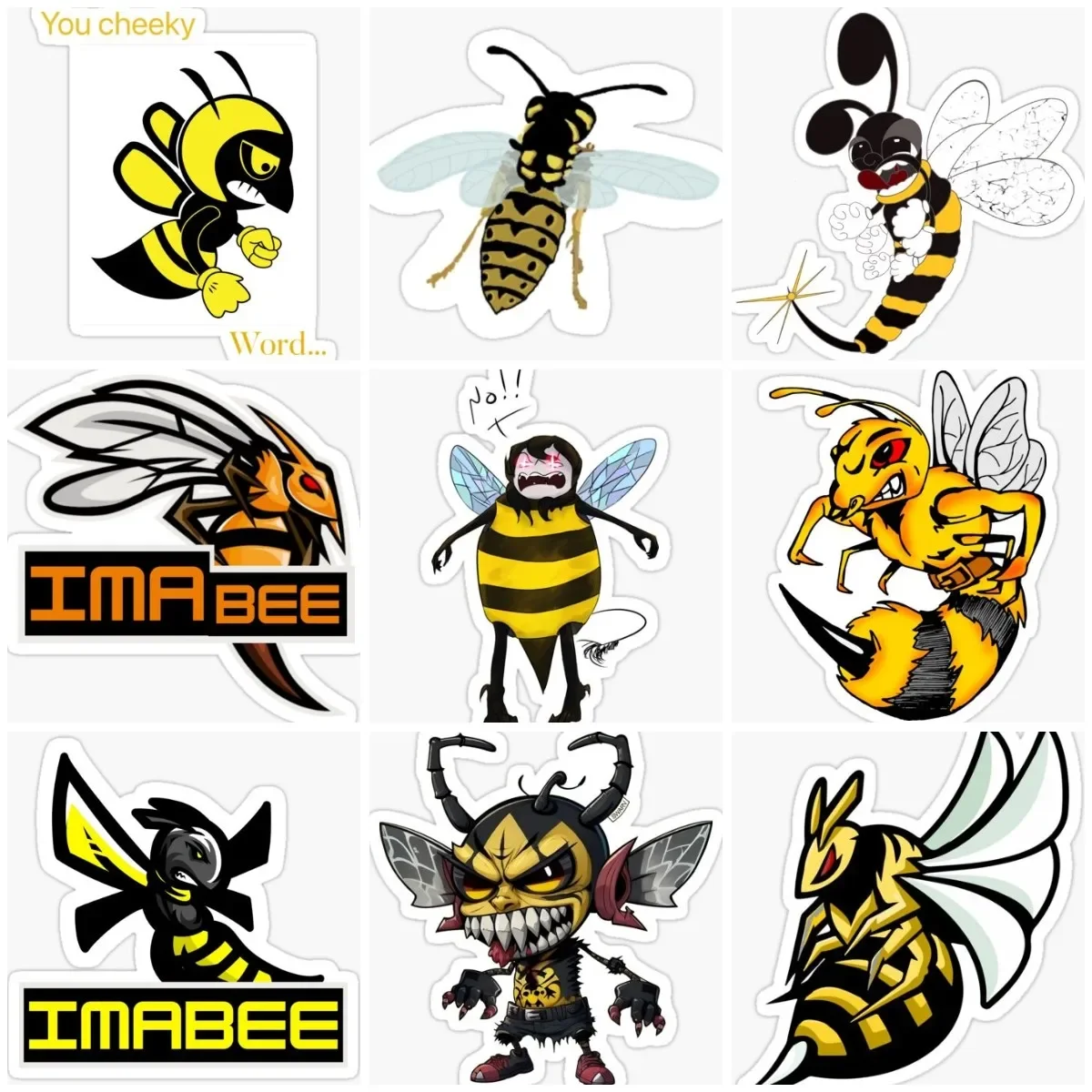 

Angry Bee Sticker Car Window Waterproof Wall Truck Room Moto Glass Bicycle Helmet Door Camper PVC Waterproof Accessories Decal