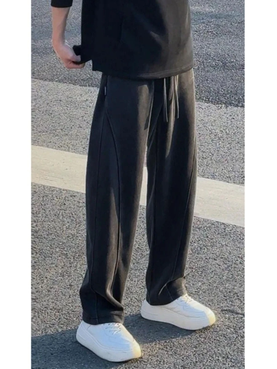 

Мужские свободные прямые брюки-бананы Bla ey Scythe, повседневные широкие брюки в американском ретро-стиле, джинсы из полиэфирного волокна