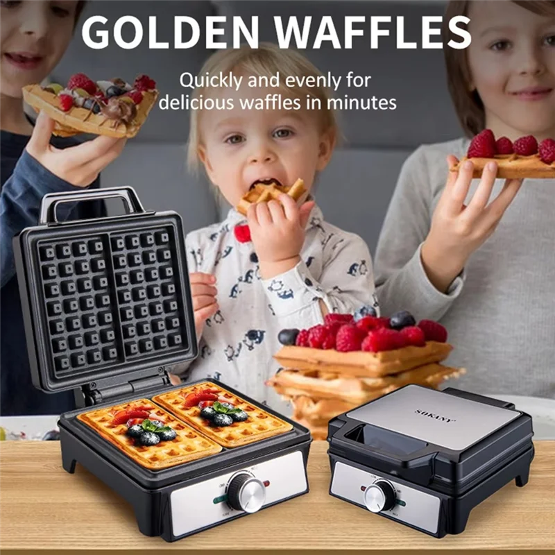 

A86I-Wafflemaker Single Plate Two-Slice Bread Maker,Double-Sided Heating,Non-Stick Design,Suitable For Family Restaurant