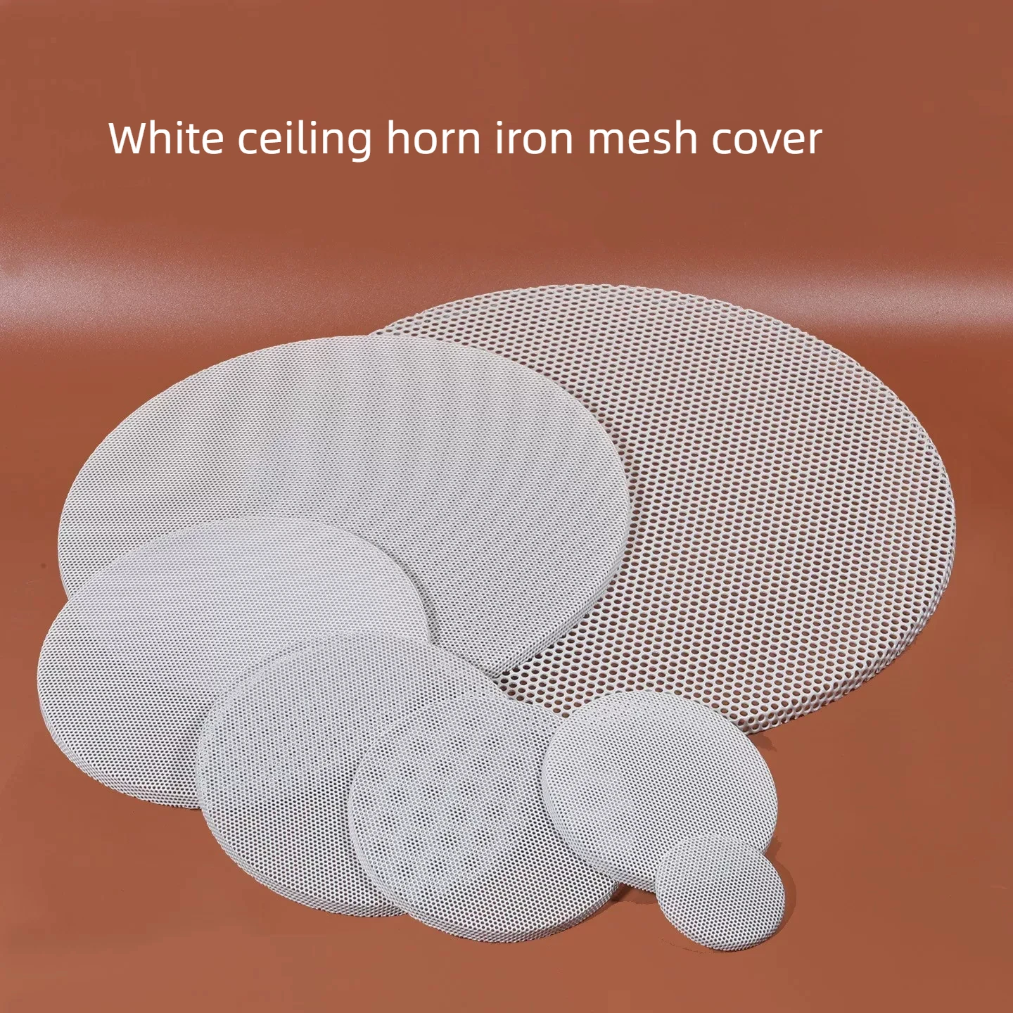 GHXAMP White Folded-Edge Metal Mesh Ceiling Speaker Grille – Straight Flanged Iron Access Panel Cover 2PCS
