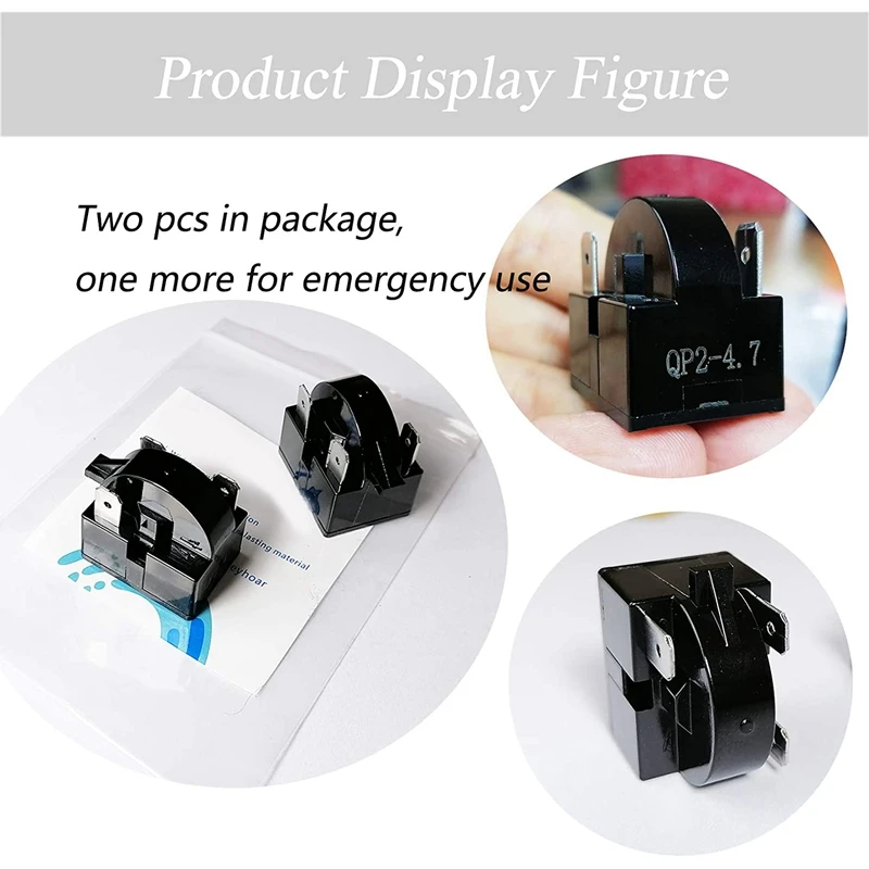 Pièce de rechange 3 broches QP2-4.7/ QP2-4R7 4.7 Ohm Réfrigérateur PTC Citations de démarrage/démarreur pour la plupart des mini-réfrigérateurs et refroidisseurs