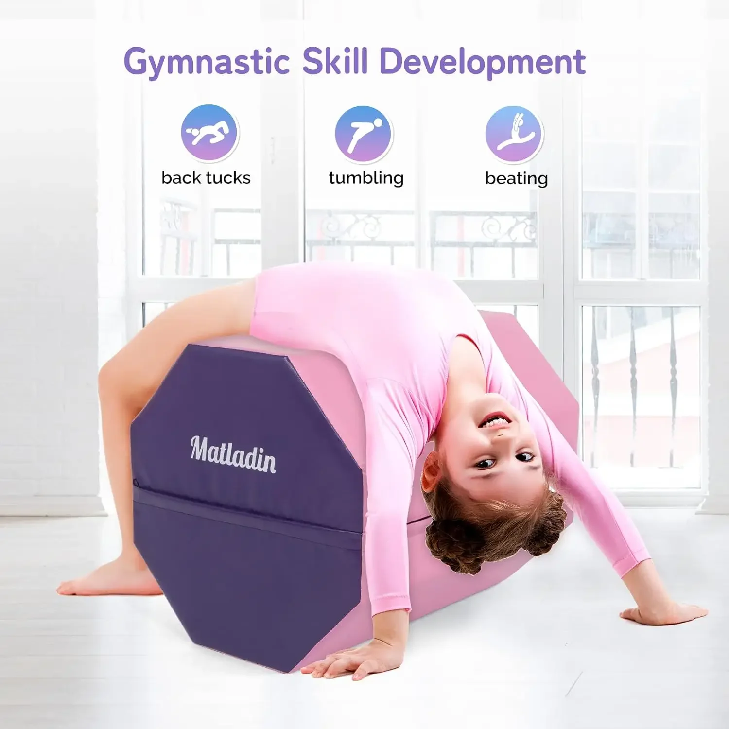 Gymnastics Octagon Skill Shape Tumbling Backbend Trainer Exercise for Preschool Kids Gym