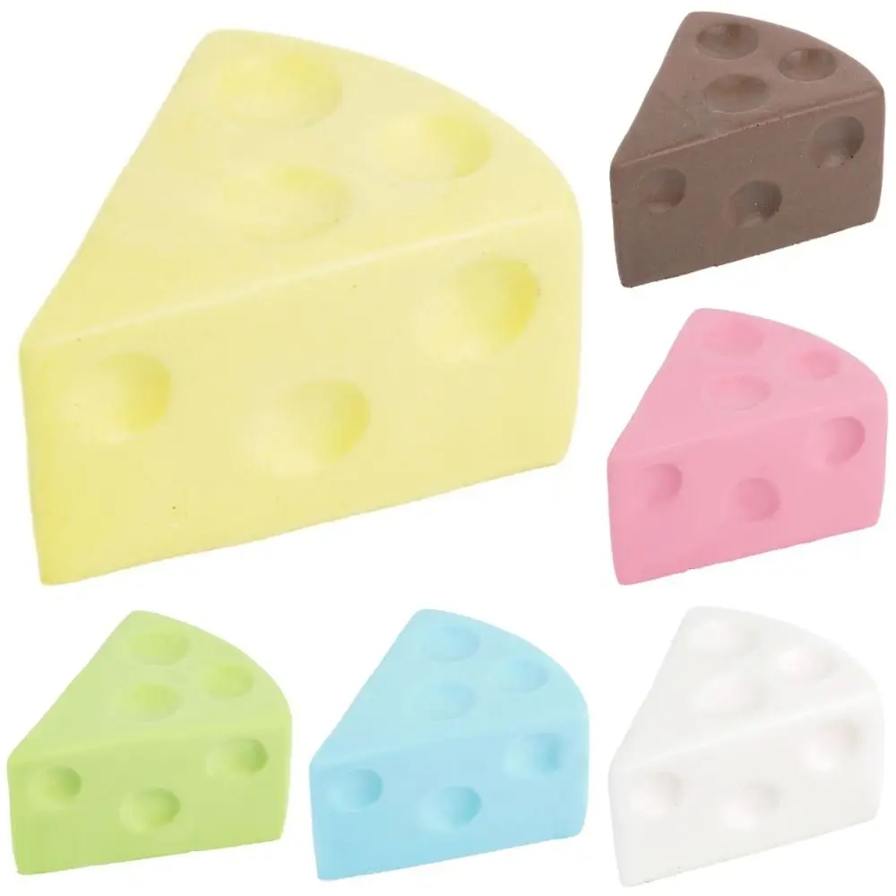Triangle Cheese Squeezed Cube Realistic Anxiety Relief Slow Rebound Fidget Elastic Comfortable Cheese Pinch Children's Gifts