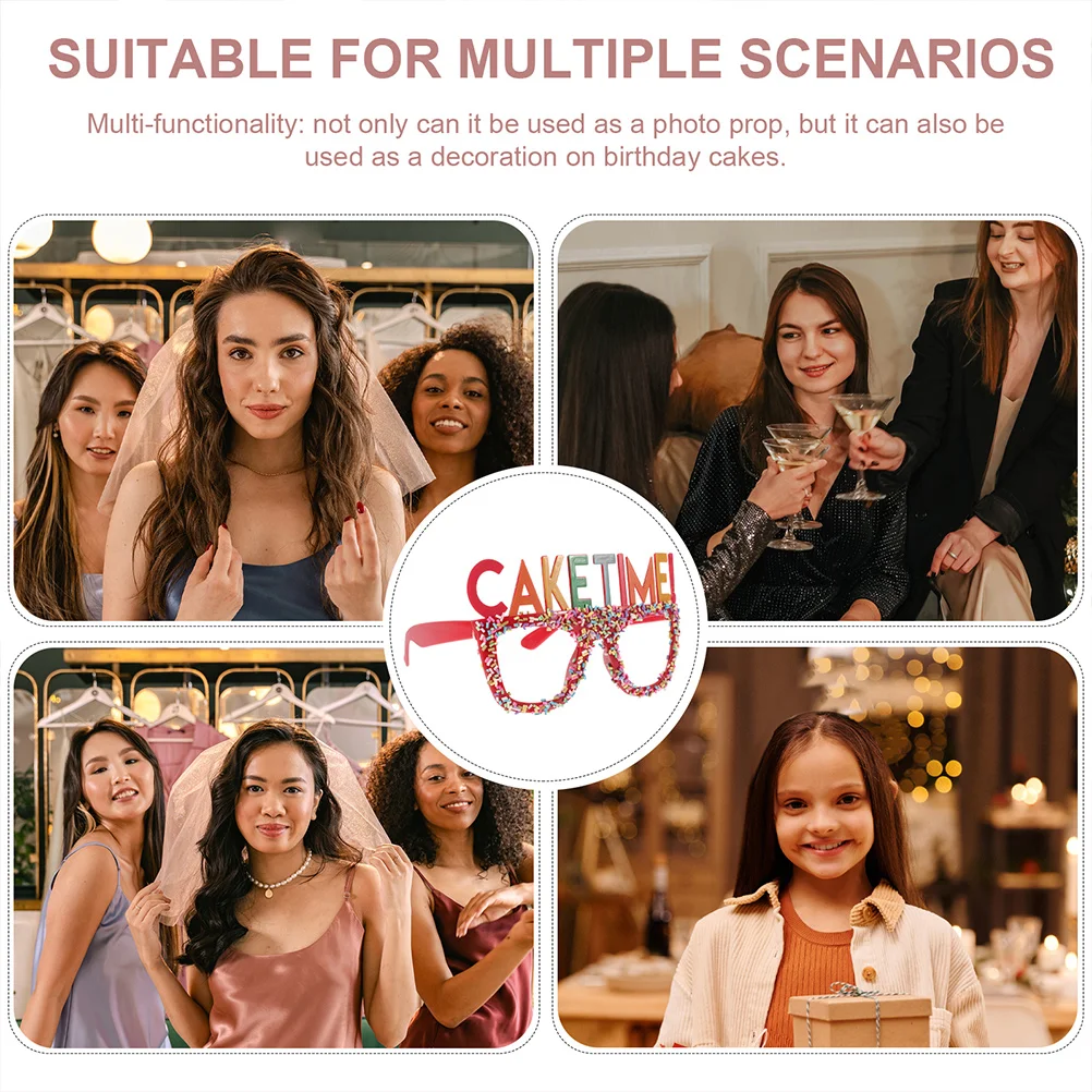 

2 Pcs Funny Glasses for Party Birthday Decor Sunglasses Eyewear Photo Props Decorations Decorative Mirror Booth